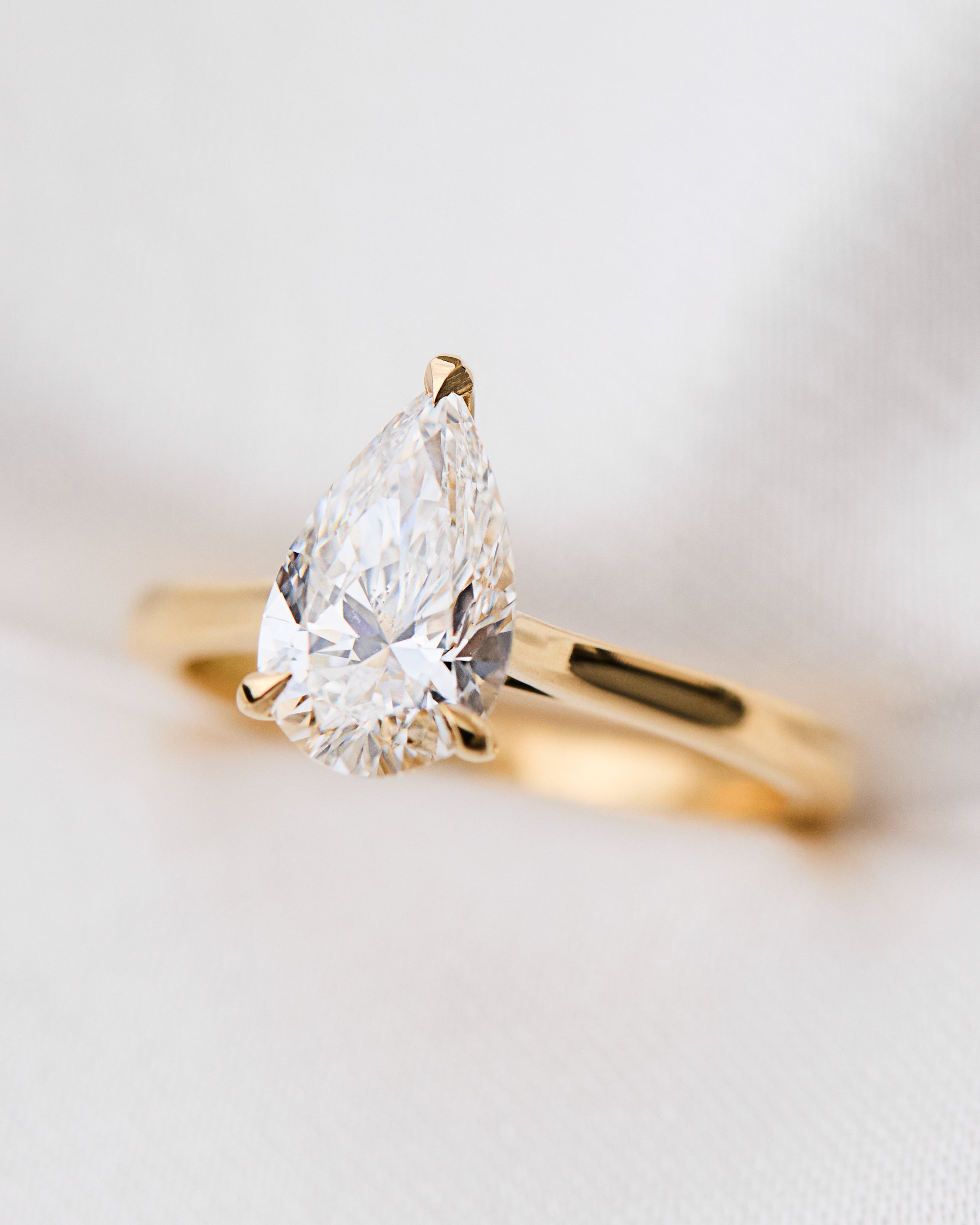 Pear Shape Lab Grown Diamond Engagement Ring, Juno Setting