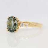 Oval Teal Montana Sapphire Engagement Ring