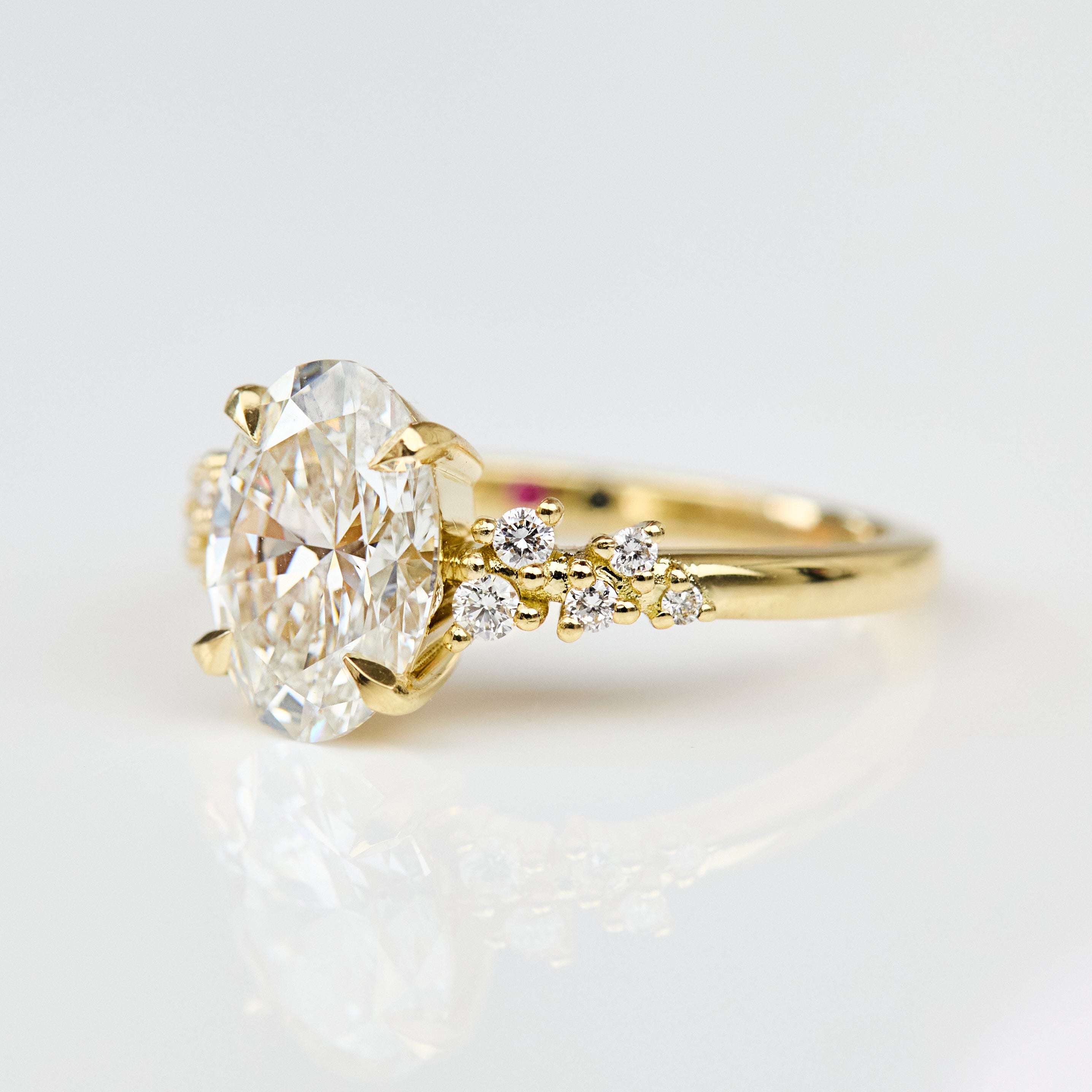 Lab-Grown Oval Diamond Yellow Gold Engagement Ring