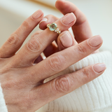 Oval Montana Mint Green Sapphire 
Engagement Ring, Cruz Setting