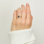 Oval Green Teal Sapphire Engagement Ring