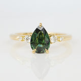 Pear Green Sapphire Engagement Ring
