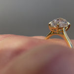 18ct yellow gold salt and pepper oval diamond engagement solitaire ring