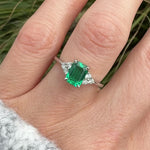 Lab-Grown Emerald Cut Emerald Engagement Ring