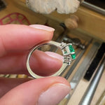 Lab-Grown Emerald Cut Emerald Engagement Ring