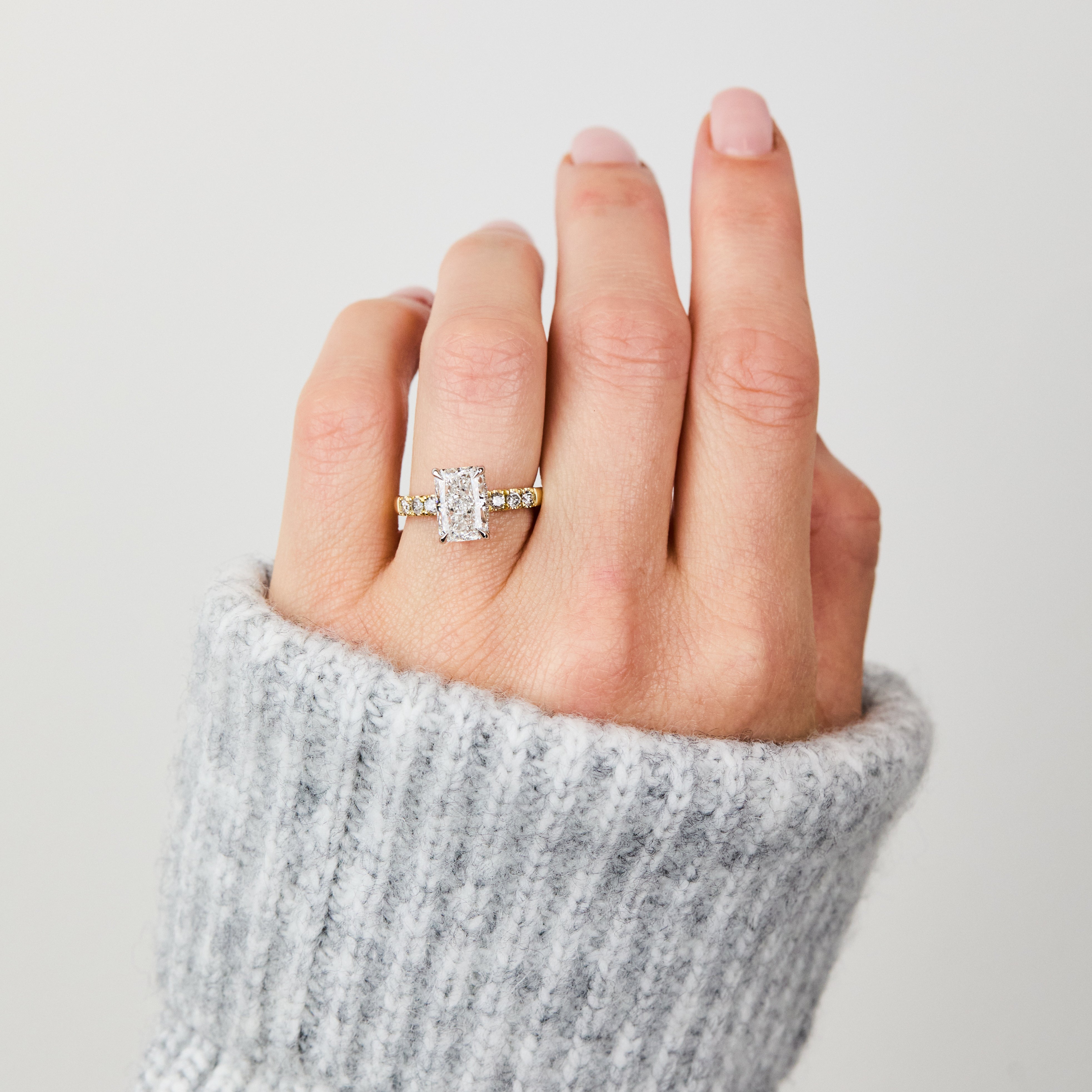 Radiant Lab Grown Engagement Ring