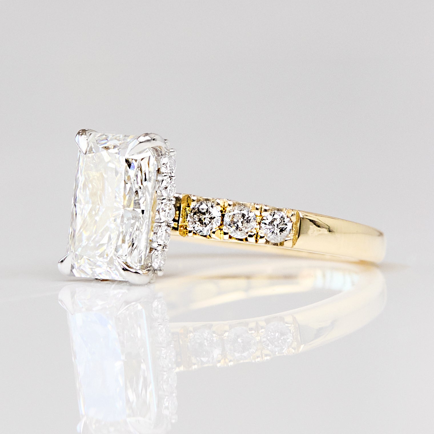 Radiant Lab Grown Engagement Ring
