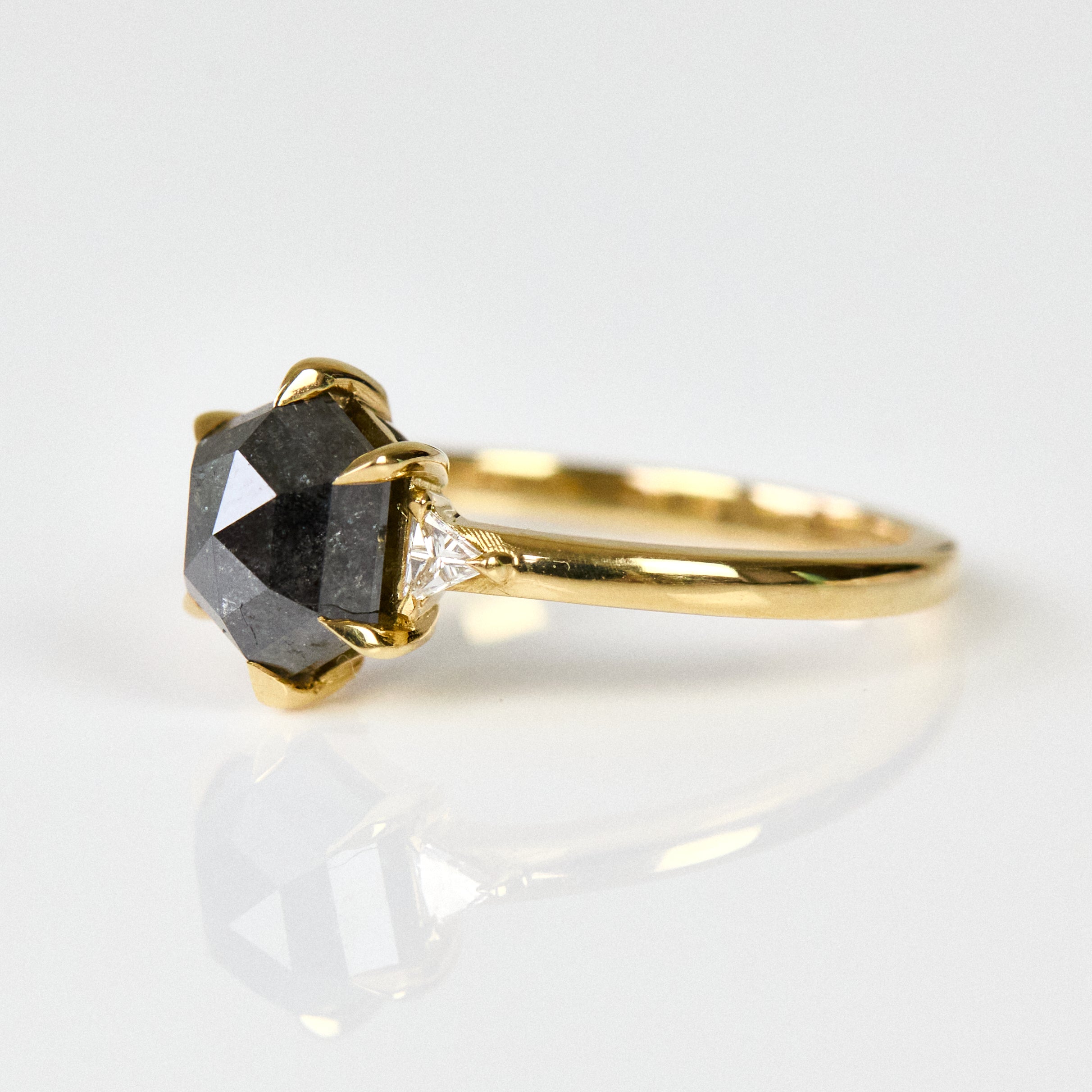Salt and pepper engagement ring