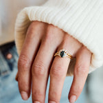 Oval Teal Sapphire Engagement Ring, One of a Kind, 18ct Yellow Gold