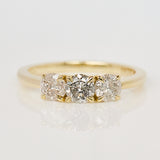 Round Brilliant Cut Salt and Pepper Diamond Engagement Ring