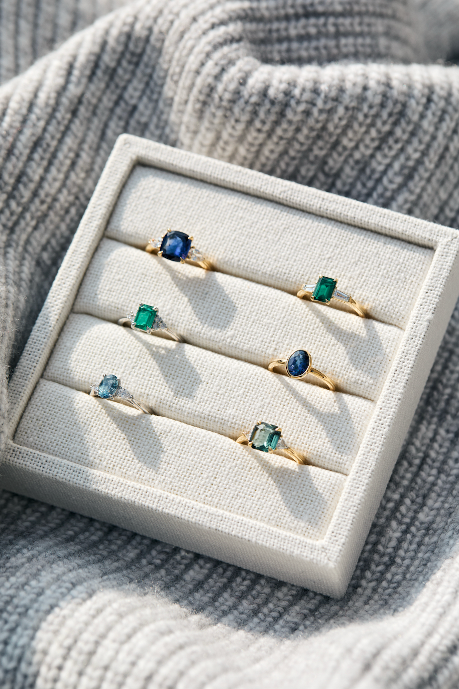 Lab-Grown Emerald Cut Emerald Engagement Ring