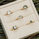 Oval Green Sapphire Engagement Ring, Luna Setting