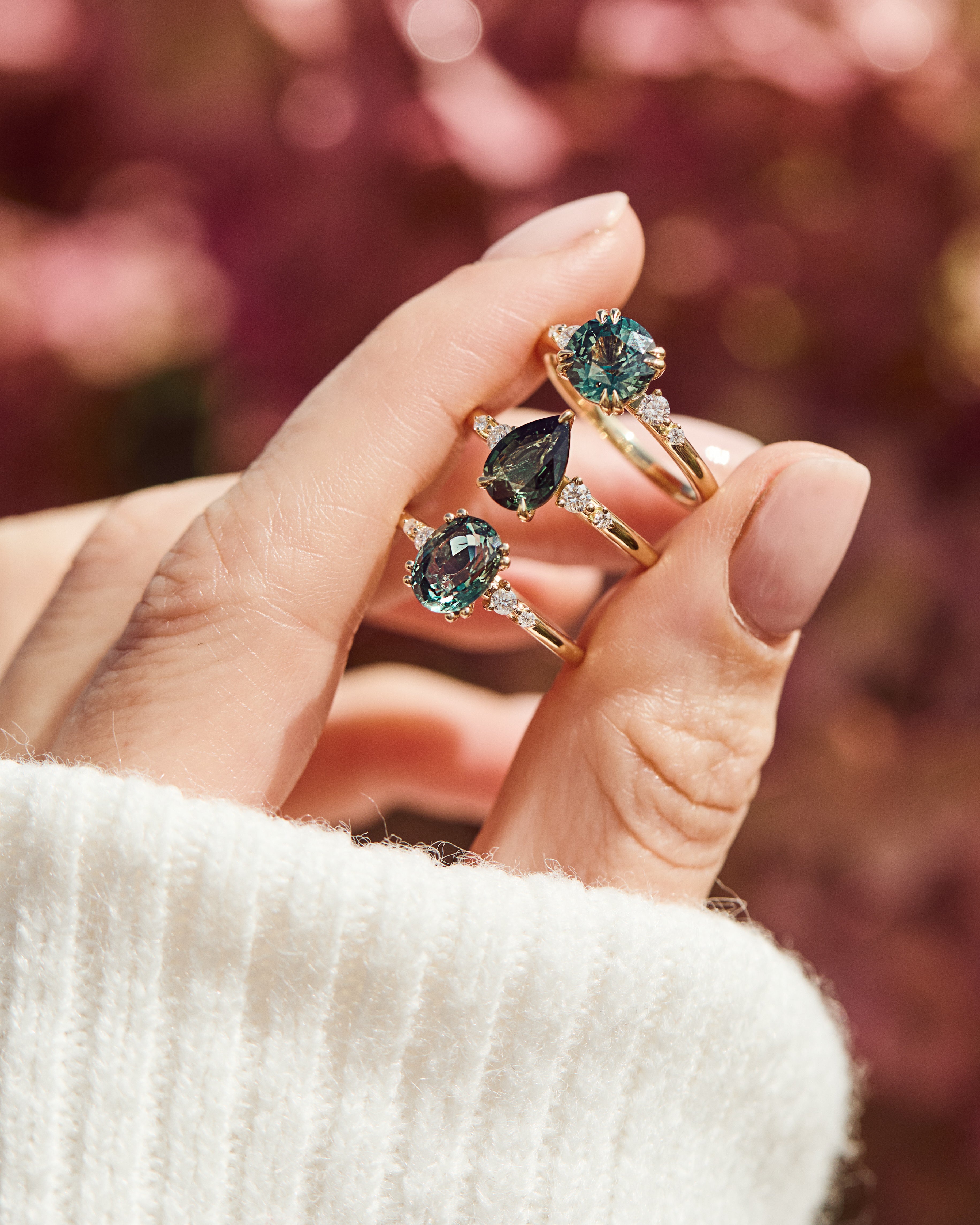 Green Sapphire Engagement Ring
