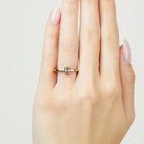 Princess Cut Salt and Pepper 18ct Yellow Gold Ring