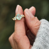 Oval Montana Mint Green Sapphire 
Engagement Ring, Cruz Setting