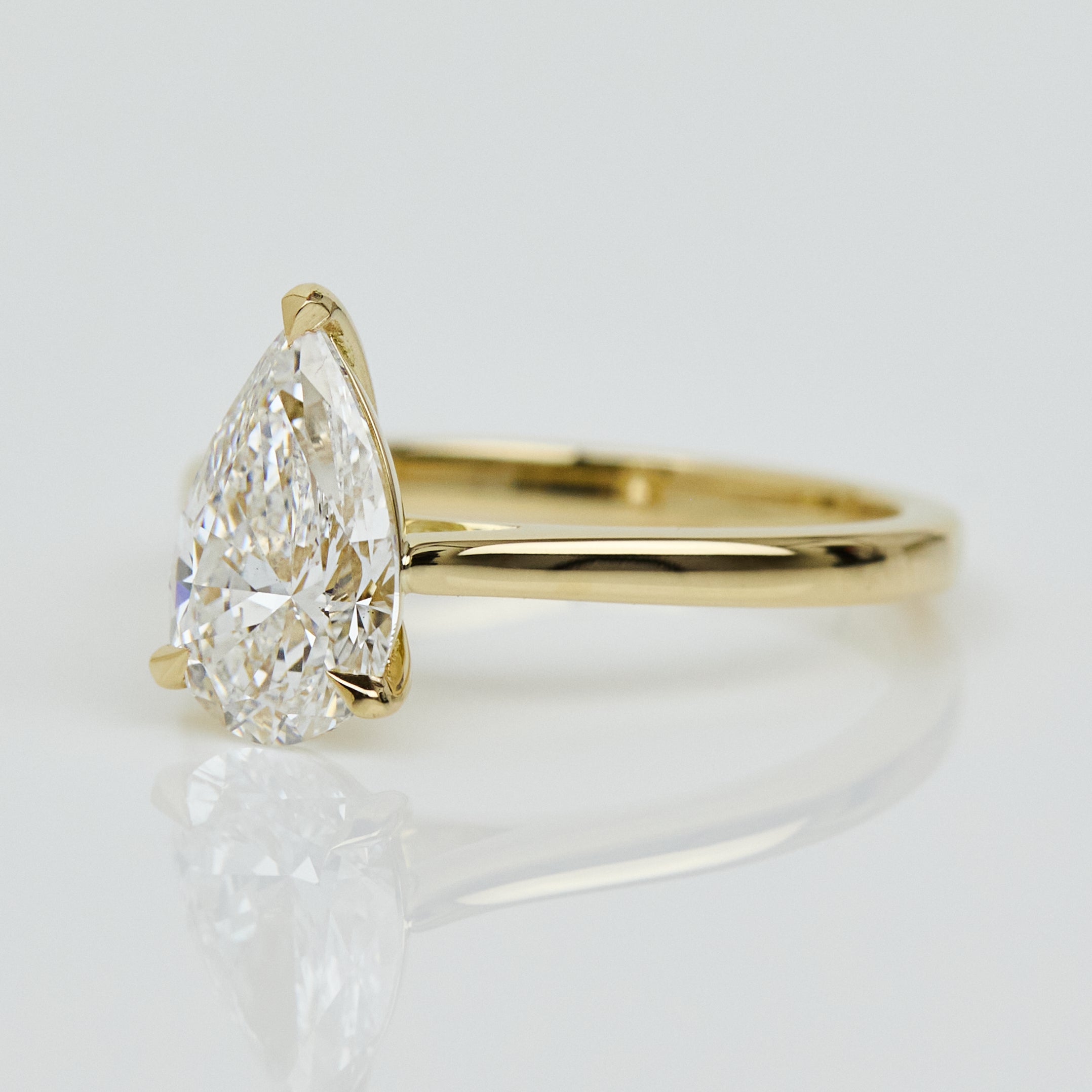 Pear Shape Lab Grown Diamond Engagement Ring, Juno Setting