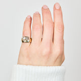 yellow gold toi et moi ring stack