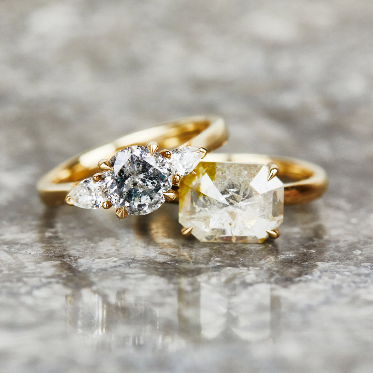 Coloured gemstone engagement rings
