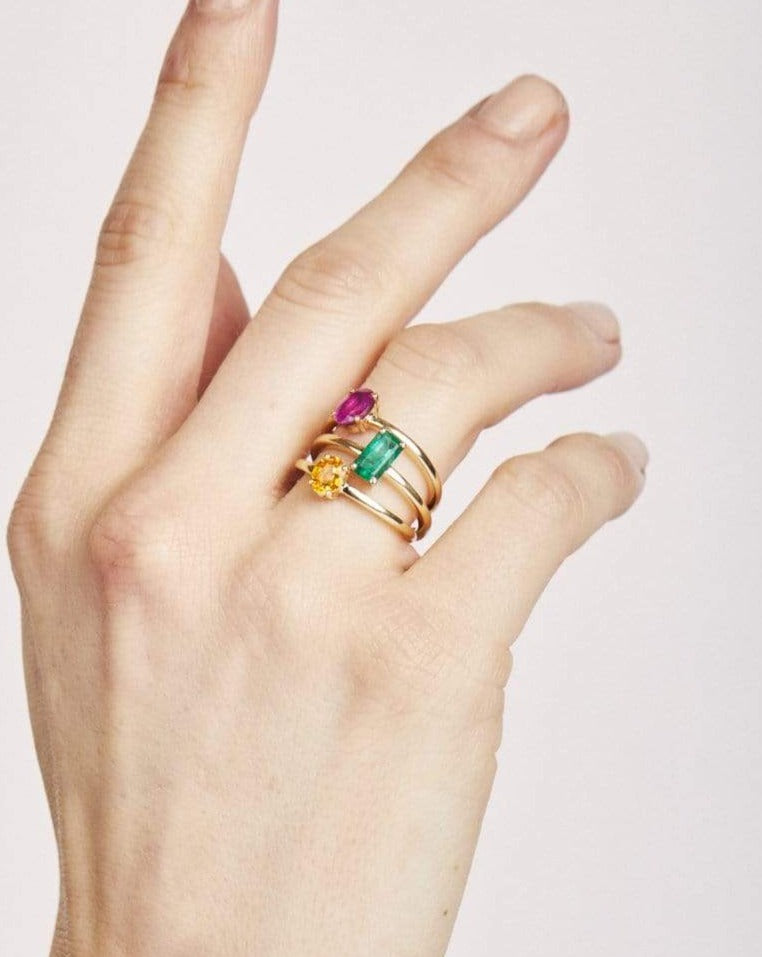Yellow Citrine Gold Ring