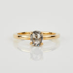 0.57ct Oval Salt and Pepper Diamond Ring