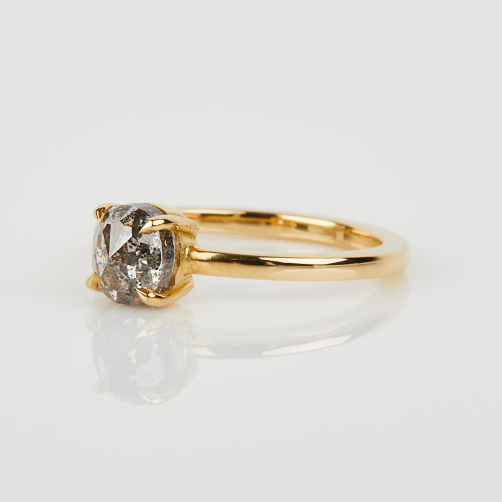 0.57ct Oval Salt and Pepper Diamond Ring