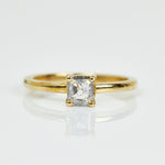 Princess Cut Salt and Pepper 18ct Yellow Gold Ring