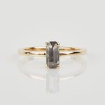 0.74ct Emerald Cut Salt & Pepper Diamond Ring
