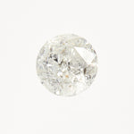 Icy white round brilliant-cut rustic diamond.