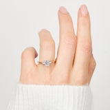 18ct yellow gold emerald cut trilogy lab grown diamond ring UK