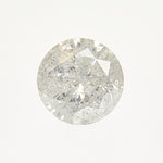 Timeless round brilliant-cut icy white ethically sourced salt and pepper diamond.