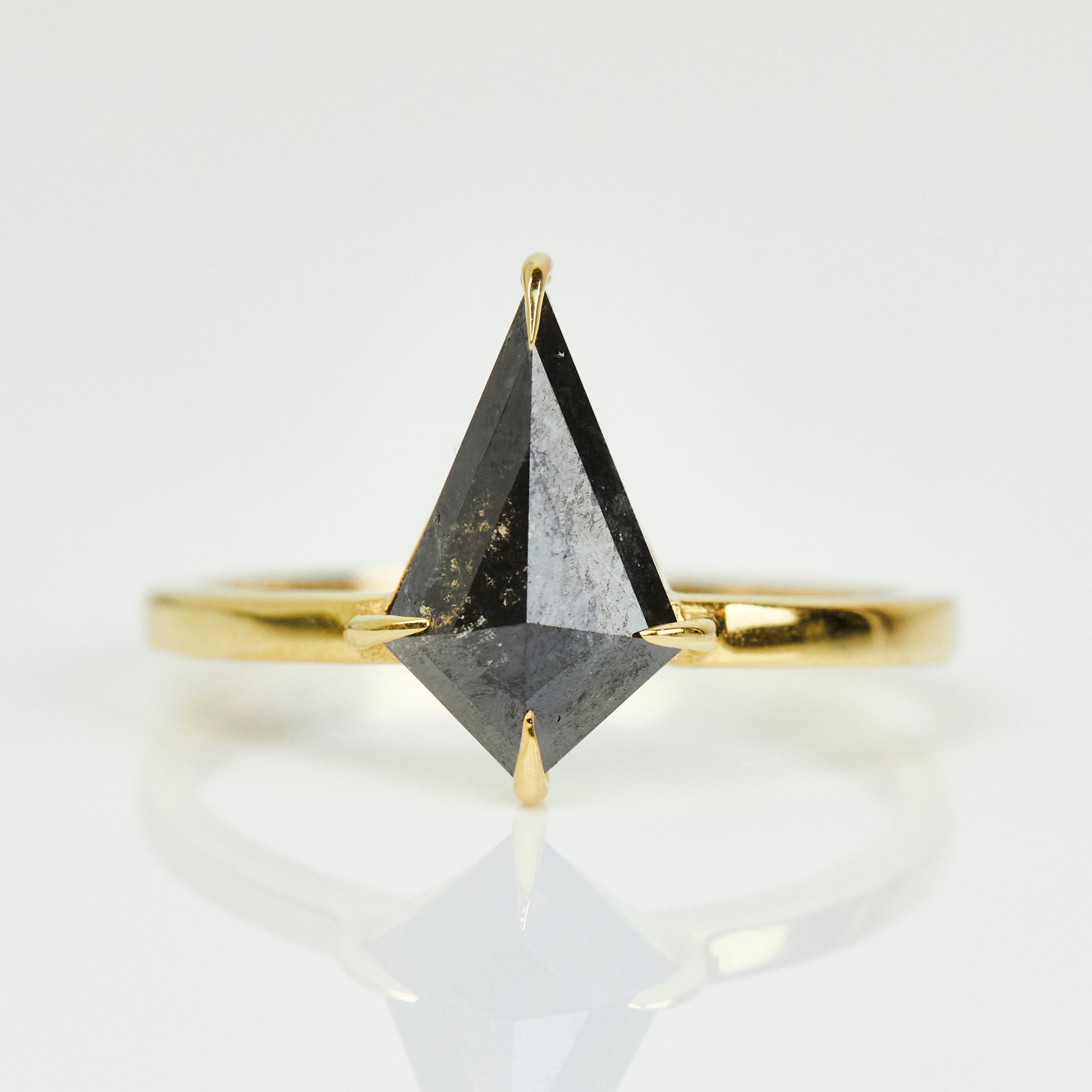 1.41ct Kite Salt and Pepper Diamond Engagement Ring