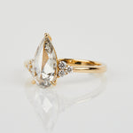 18ct yellow gold salt and pepper pear diamond engagement one-of-a-kind ring