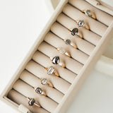 18ct yellow gold salt and pepper diamond engagement rings