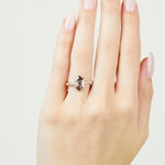 18ct yellow gold salt and pepper hexagon diamond engagement pavé ring