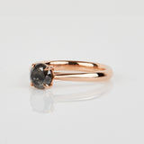 18ct rose gold salt and pepper round brilliant cut diamond engagement solitaire ring