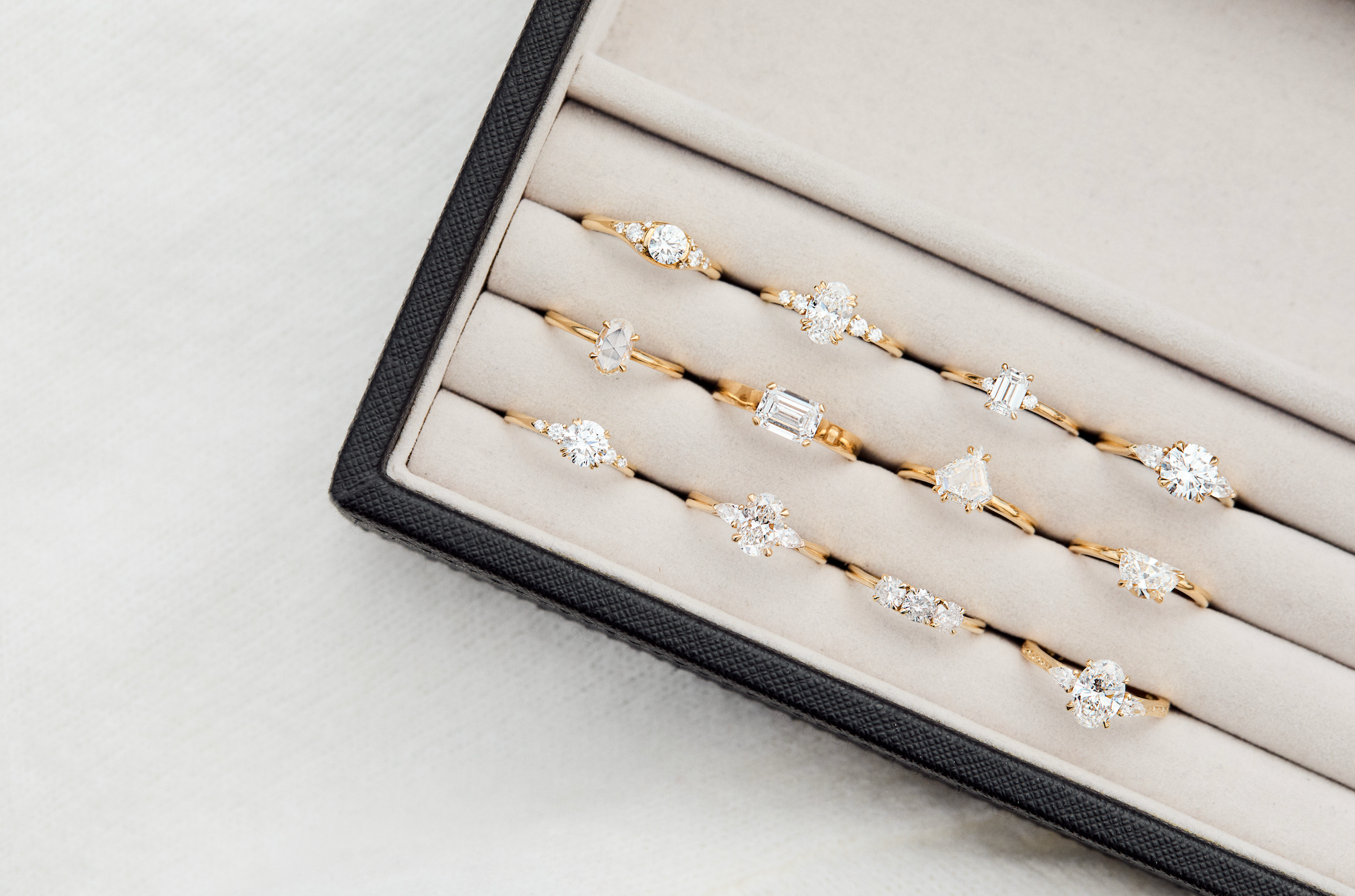 Lab-grown diamond yellow gold engagement rings