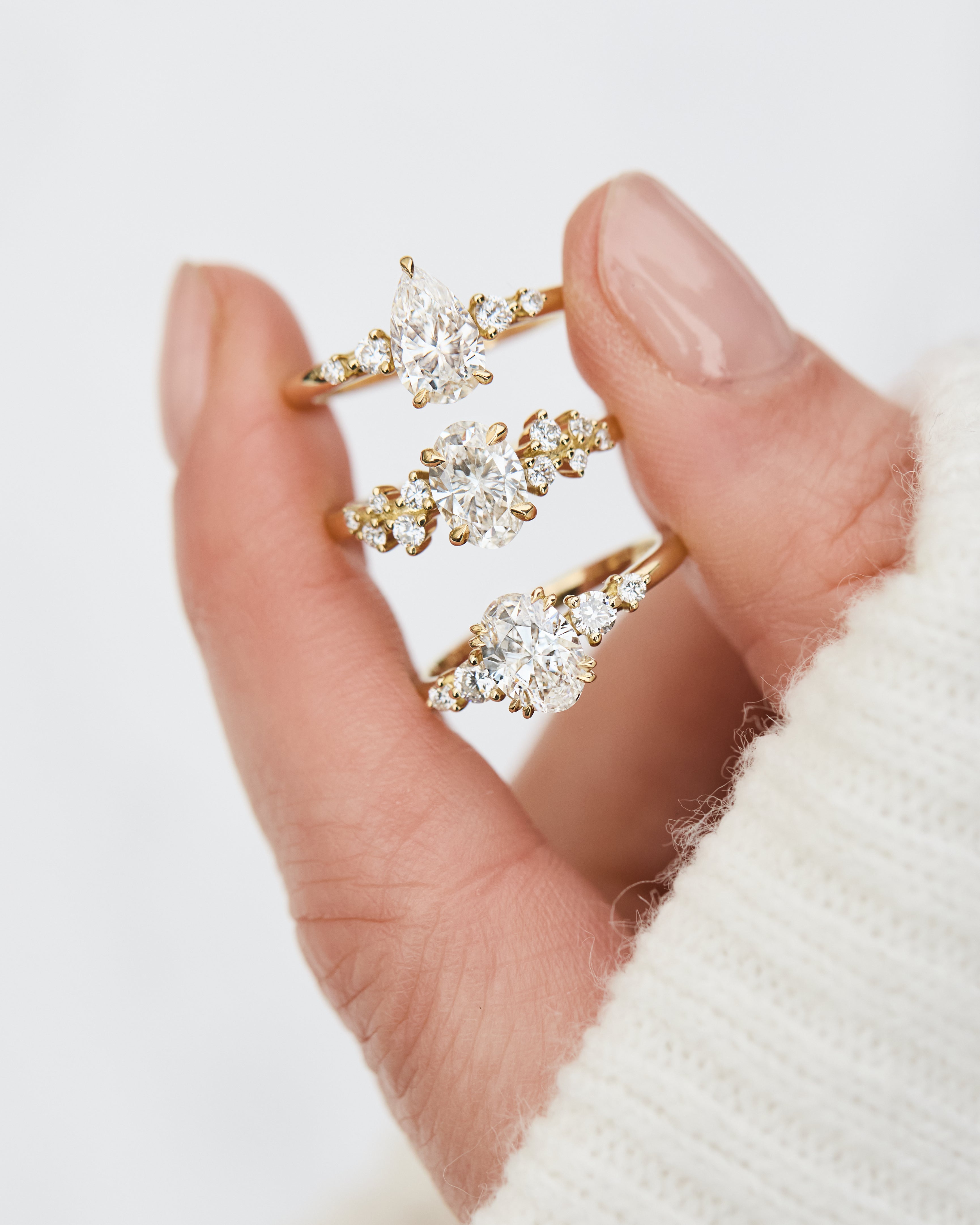 18ct yellow gold lab grown diamond engagement rings