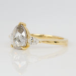 Pear Shape Salt and Pepper Diamond Engagement Ring