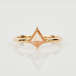 18ct yellow gold peach Kite Diamond solitaire Ring