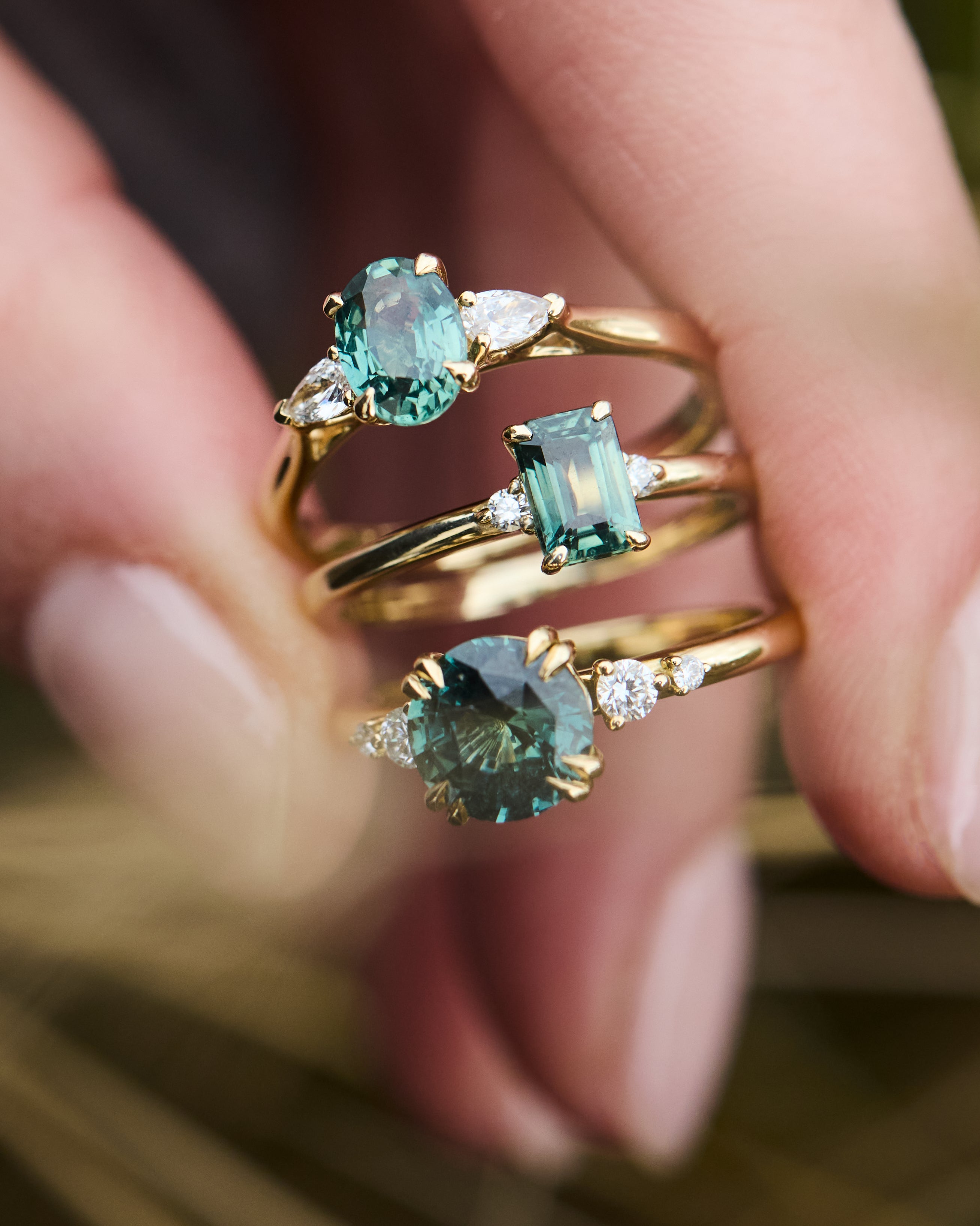 18ct yellow gold sapphire engagement rings from spj