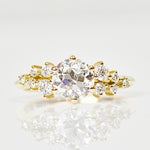 18ct yellow gold round brilliant cut cruz setting lab grown diamond ring UK