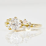 18ct yellow gold round brilliant cut cruz setting lab grown diamond ring UK