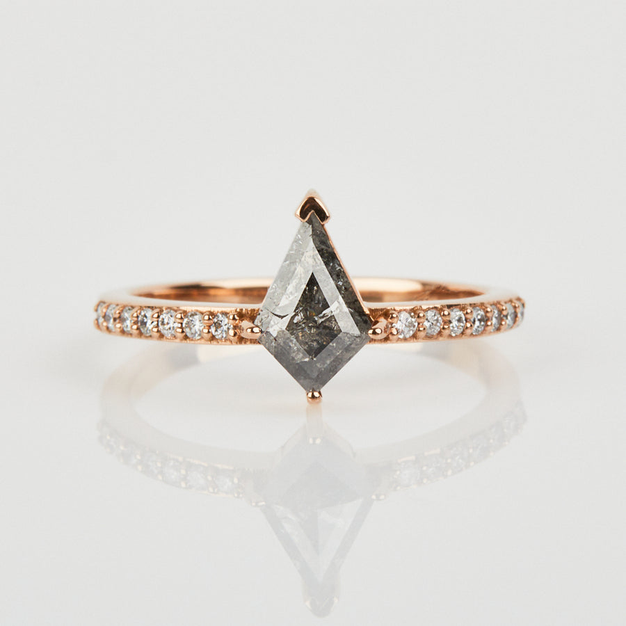 1.20ct Kite Salt & Pepper Diamond Engagement Ring, Athena Setting