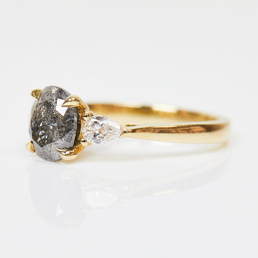 2.10ct Grey Oval Diamond Engagement Ring, Luna Setting
