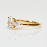 18ct yellow gold oval trilogy lab grown diamond ring UK