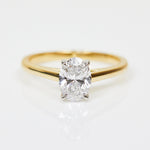 18ct yellow gold oval solitaire lab grown diamond ring UK