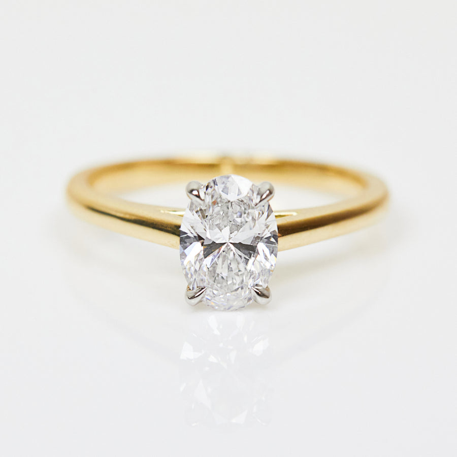 1ct Lab-Grown Oval Diamond Engagement Ring, Juno Setting
