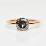 18ct rose gold salt and pepper round brilliant cut diamond engagement solitaire ring