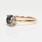 18ct rose gold salt and pepper round brilliant cut diamond engagement solitaire ring