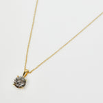 Dark salt and pepper diamond necklace in 18ct yellow gold with a 16-inch chain.